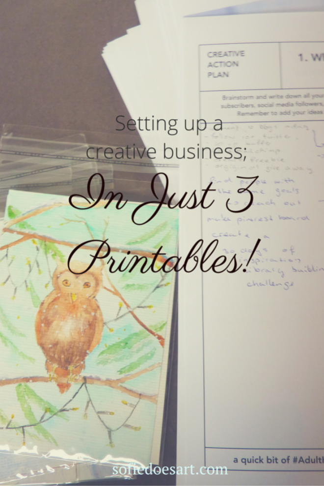 Setting up a creative business; in just 3 printables! Printables for the beginning creative entrepreneur! 